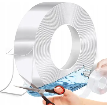 Lepicí páska Oboustranná páska Heckermann 30 mm x 3 m, akrylová průhledná guma
