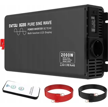 Měnič napětí Datouboss Měnič Napětí 12V na 230V Čistá Sinusoida 2000W