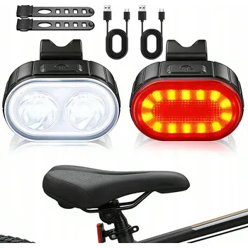 Cyklosvítilna LED Světlo na Kolo Přední Zadní Set, Cyklistické Osvětlení