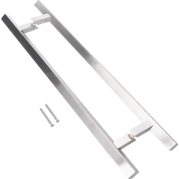 nerezové oboustranné madlo 45° DMU-800 - madlo na dveře, délka 800 mm, broušená nerez K320 /AISI304