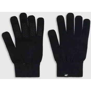 Rukavice 4F Pletené rukavice s dotykovou obrazovkou unisex - černé L/XL