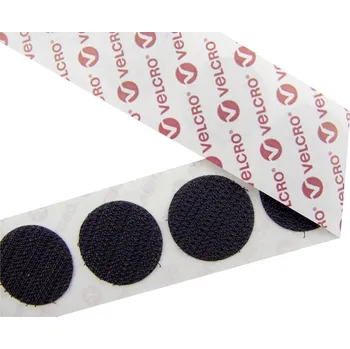Zip VELCRO® E28801533011425 kulaté suché zipy, lepicí, háčková část, (Ø) 15 mm, černá, 1300 ks