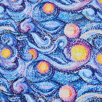 Galanterie Úplet Van gogh - obloha (E) obj (Top kvalitní úplet Bella digitisk)