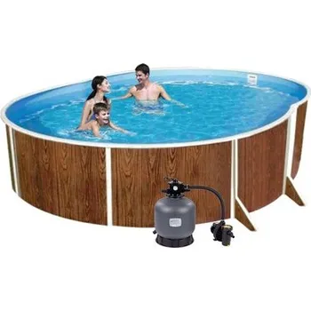 Bazén Bazén AZURO WOOD ovál 5,5 x 3,7 x 1,2m + písková filtrace 8m3/hod