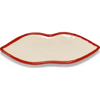 Talíř Serax, Servírovací talíře Les Objets Mouleversants, 22 cm, bílo-červené, 4 ks - Formadore