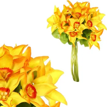 umělá květina Autronic Narcis - umělá kytice, barva žluto-oranžová, sada 6 ks