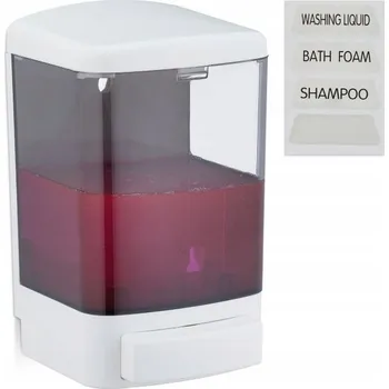 Dávkovač mýdla Ruční nástěnný dávkovač mýdla Relaxdays, 1 ml, bílý