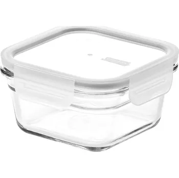 Svačinový box GLASSLOCK FANCY ČTYŘCOVÁ NÁDOBA 400ML BÍLÁ