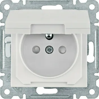 Elektrická zásuvka Zásuvka 230 V Hager lumina clonky bílá lesk