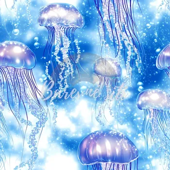 Úplet, Světle modré medúzky (E) (Top kvalitní úplet Bella digitisk)