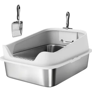 Box na stelivo z nerezové oceli 60,2 x 40,2 x 29,7 cm | šedý