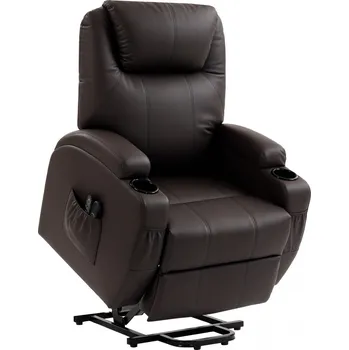 Křeslo Elektrické polohovací křeslo se stojánkem | hnědé