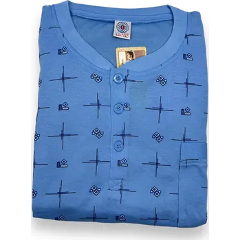 Pánské pyžamo Ness Pánské nadměrné bavlněné pyžamo s dlouhým rukávem FILIP Barva: Tyrkysová, Velikost: 6XL