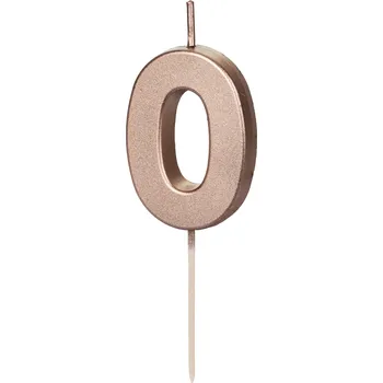Dortová svíčka Svíčka na dort číslo 0 rose gold