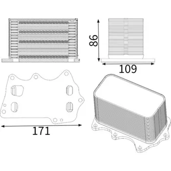 Motor automobilu Olejový chladič pro motorový olej MAHLE ORIGINAL CLC 350 001S
