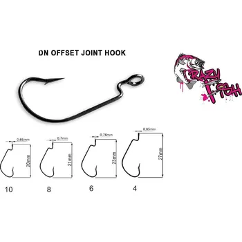 Umělá nástraha Háček Crazy Fish DN Offset Joint Hook Vel.10 (20ks)