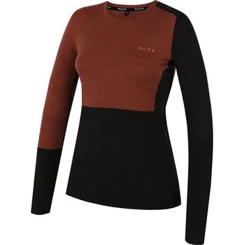 Dámské oblečení Dámské triko MOOA MerinoSilk Block 160 long Velikost: L / Barva: oranžová
