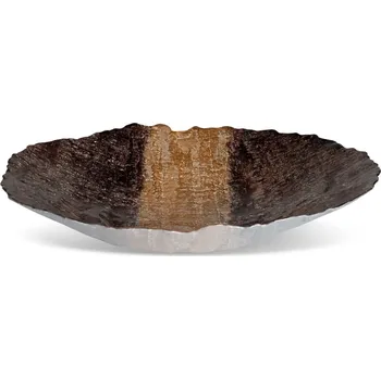 DEKORAČNÍ SKLENĚNÁ MISKA DEMI (02) (FI) 39X8 CM HNĚDÁ