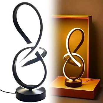 Lampička Lampa Noční Stolní LED lampa USB MODERNÍ SPIRÁLOVÁ 3 režimy