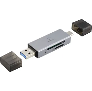 Čtečka paměťových karet Renkforce RF-PCR-400 externí čtečka paměťových karet USB-A, USB-C® microSD, SD Space Grau