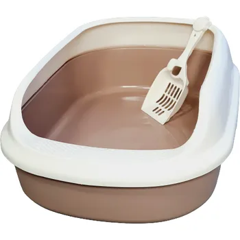 Otevřená toaleta pro kočky hnědá - 56 x 38,5x19 cm