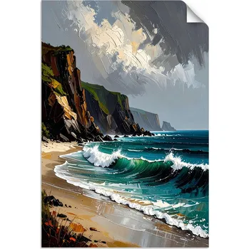Obraz Samolepicí plakáty do obýváku ložnice, Moře Pláž Skály Hory 100x150