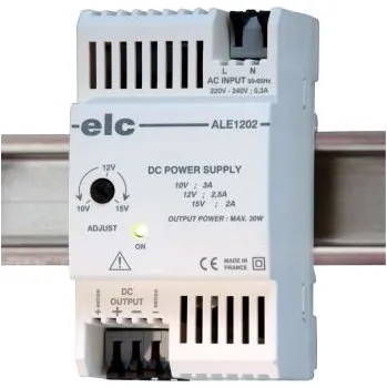 spínaný zdroj ELC Spínaný Napájecí zdroj na lištu DIN, počet výstupů: 1, výstup: 12V dc, 2.5A, vstupní: 230V ac,30W