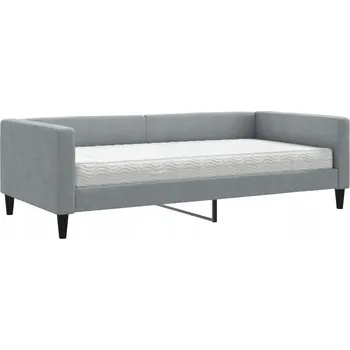 Pohovka Světle šedá pohovka s matrací, 223 x 110 x 68 cm