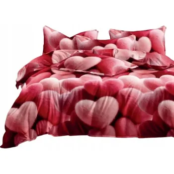 Povlečení Povlečení - Plyšová srdce 160x200 - 3 dílné