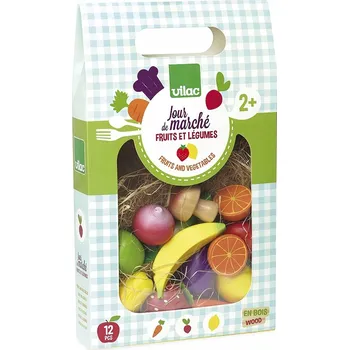 Dřevěná hračka Vilac Vilac8103 Sada ovoce a zeleniny, vícebarevná