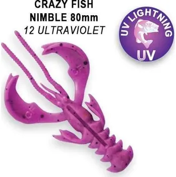 Gumová nástraha Crazy Fish Nimble 8cm Floating 12 Ultraviolet (6ks)