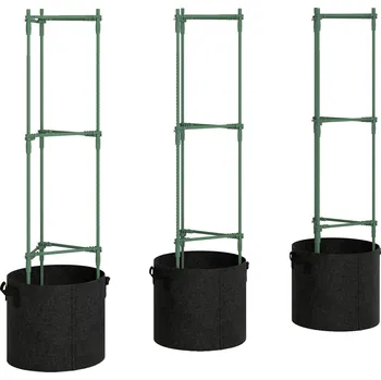 Vyvýšený záhon Vyvýšený záhon s mříží 35 x 35 x 120 cm | zelený