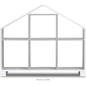 regál Regál ve tvaru domečku MIRUM šedý/bílý