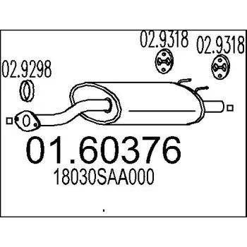 Výfukový systém Zadní tlumič výfuku MTS 01.60376