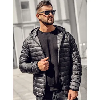 Pánská bunda Černá pánská prošívaná přechodová bunda Bolf 58M13021A - 2XL