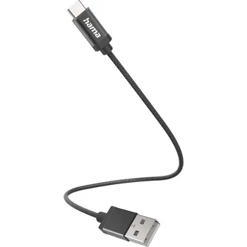 Prodlužovací kabel Hama Nabíjecí kabel USB USB 2.0 USB-A zástrčka, USB-C ® zástrčka 0.20 m černá 00201600