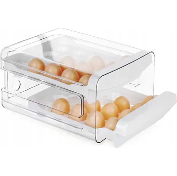 Dóza na potraviny ZÁSOBNÍK NA VEJCE PRO 40 VAJEC 2-PATROVÝ ORGANIZÉR DO LEDNICE