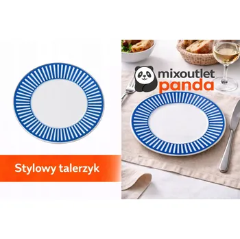 Talíř PORCELÁNOVÝ DEZERTNÍ TALÍŘ MODRÝ Ø21CM HARMONY