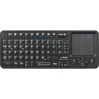 Klávesnice Mini Bluetooth klávesnice Rii K06, podsvícená bezdrátová 2,4 GHz DE