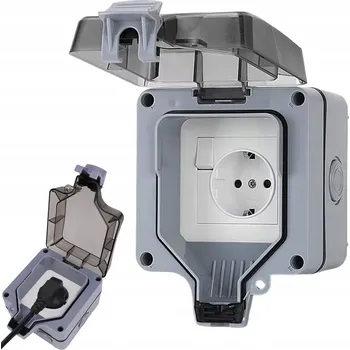 Elektrická zásuvka VENKOVNÍ ZAHRADNÍ ELEKTRICKÁ ZÁSUVKA VODOTĚSNÁ UTĚSNĚNÁ IP66