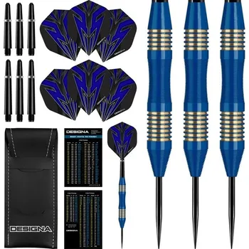 Šipka Designa Mako Darts Steel Tip Elektro Brass Micro Grip Blue 23 g