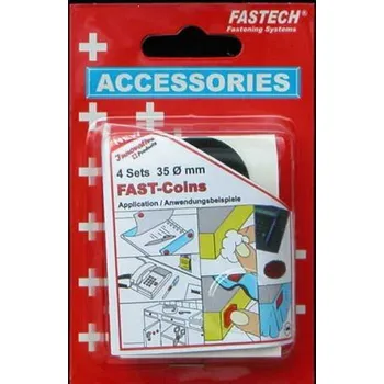Zip FASTECH® 684-330 kulaté suché zipy, zalepení hotmelt , háčková a flaušová část, (Ø) 47 mm, černá, 4 pár