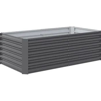 Kovový vyvýšený záhon 180 x 90 x 57,5 cm | šedý