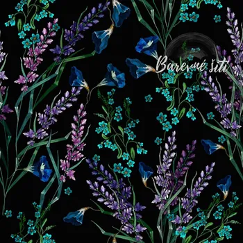 Úplet Levandule a luční kvítí na černé (E)