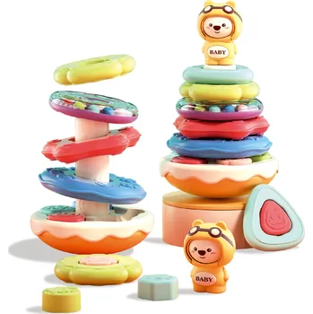 Hračka pro nejmenší Aga4Kids Interaktivní skládací věž Medvídek