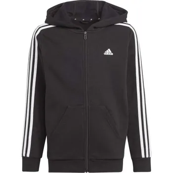 Chlapecká mikina Dětská mikina adidas 3-STRIPES FULL-ZIP HOODIE 176 Černá, Bílá