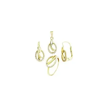 Souprava šperků Zlatá souprava Ovál se zirkony