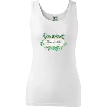 Dámské tílko Tým nevěsty - zelené listy