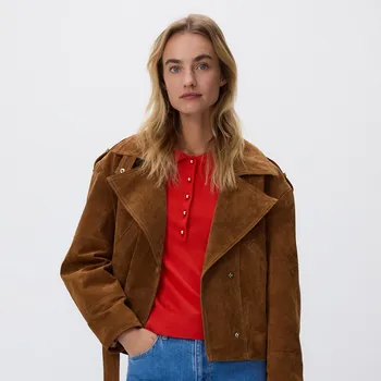 Dámský kabát Reserved - Kožená bunda - zlatavá hnědá - 532IA-82X - 532IA-82X-XXL