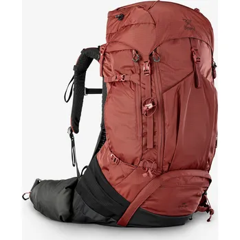 Sportovní taška SIMOND Dámský turistický trekový batoh MT500 Air 55+10L KAŠTANOVÁ|VÍNOVÁ|ČERNÁ